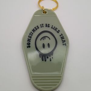 Motel Keychain Custom Retro Styled Green Statement Keychain Keyring
